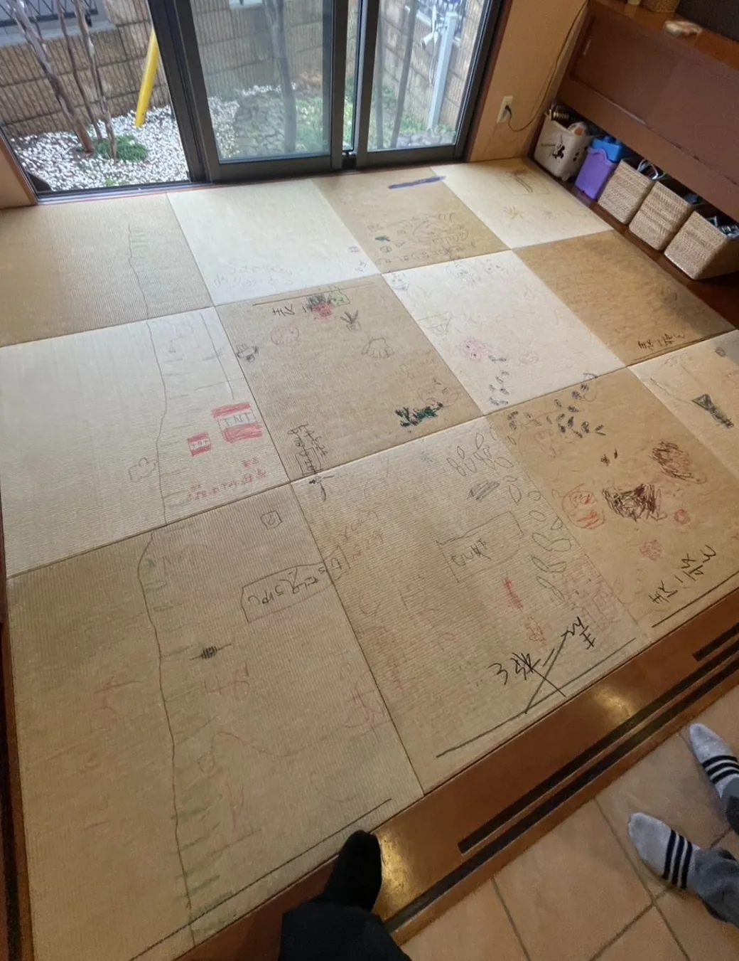 事例4 施工前：日焼けと傷みが目立つ和室の畳